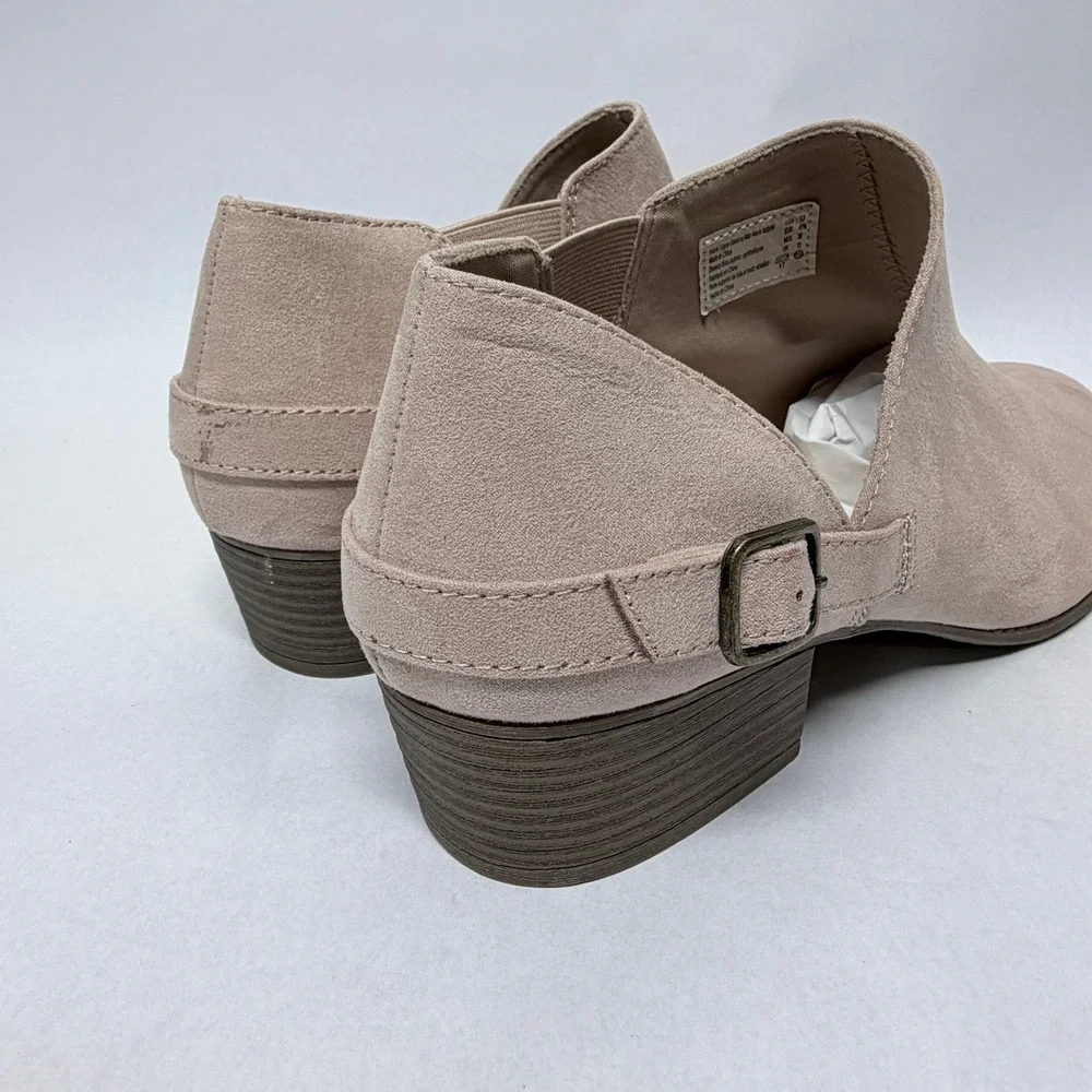 American Eagle Womens Blush Pink Faux Suede Cutout Ankle Booties Size 13